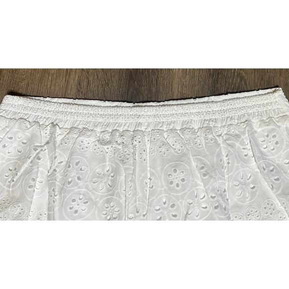 Parker & Rowe White Eyelet Lace Shorts Lined Summer Festival Elastic Waist Sz XL - Picture 8 of 9